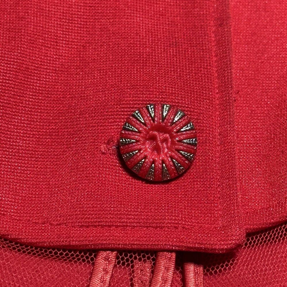 Vintage 1980s Black Cat Fashion Red Mesh Accent Blazer Top Women's Size Medium - Picture 4 of 15